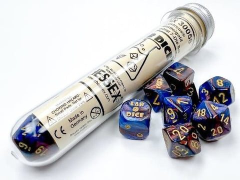Chessex Lab Dice Lustrous Azurite/Gold CHX 30055