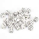 CHX 25801 White/Black Opaque 12mm d6 Dice Block (36 Dice)