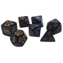 Kitten Polyhedral Dice Set (Black w/tan)