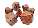 OSDMTL - 108 Knights of the Round Table - Black with Orange Polyhedral 7 Die Set