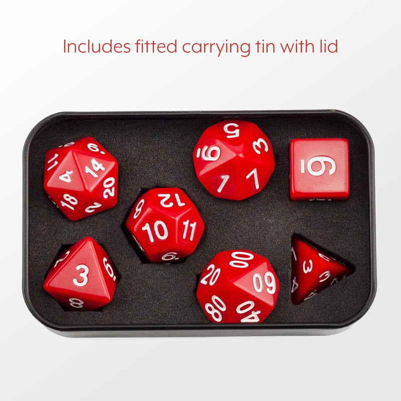 Toy Vault Fridge Magnet Dice Set 7-Piece Set (Red)