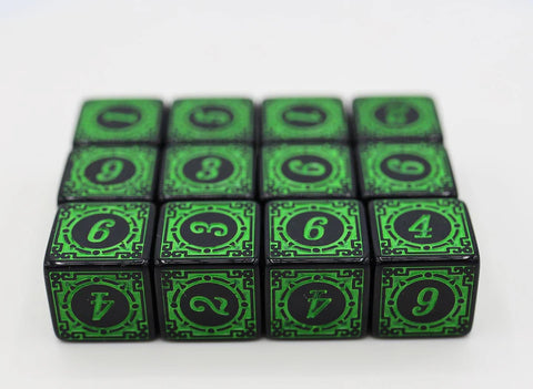 FBG2206 12 piece D6's - Magic Burst Green
