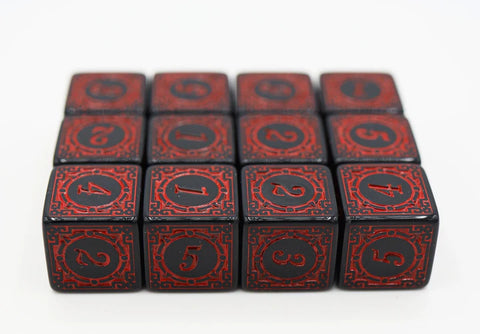 FBG2204 12 piece D6's - Magic Burst Red