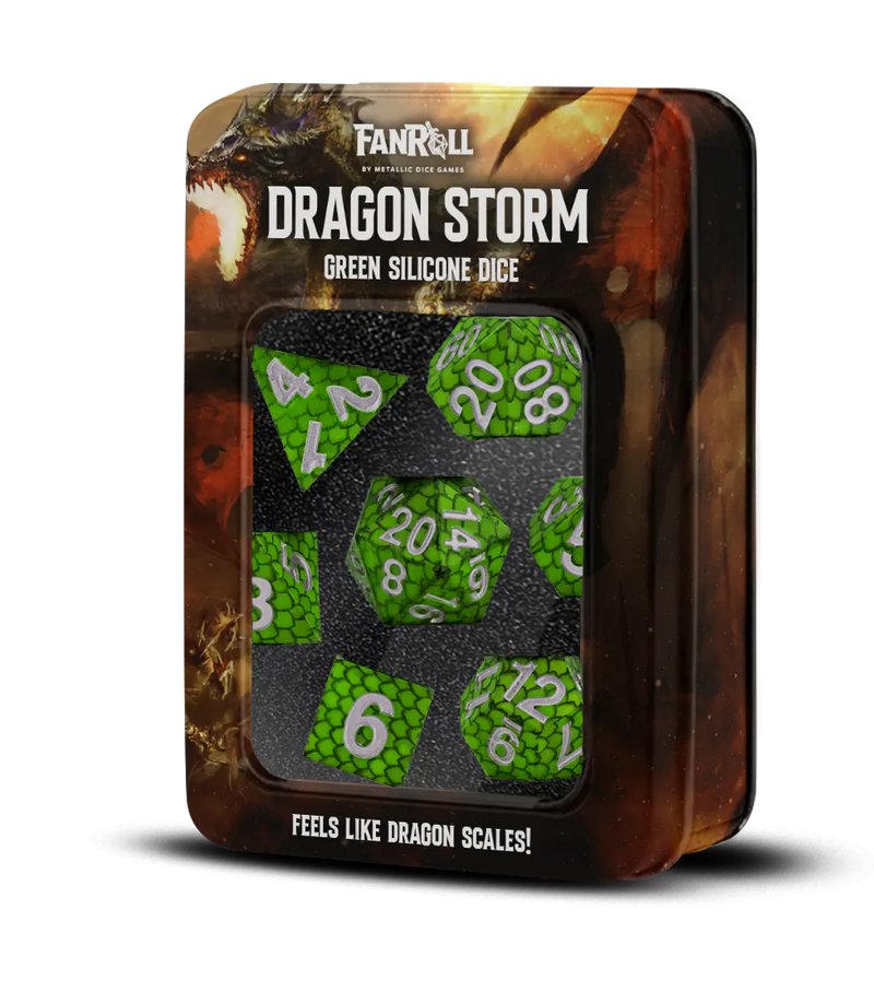 Fanroll Dragon Storm Silicone Dice Set: Green Dragon Scales (7)