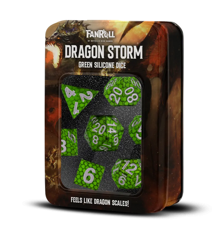 Fanroll Dragon Storm Silicone Dice Set: Green Dragon Scales (7)