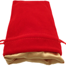 Fanroll by MDG Red Velvet Dice Bag with Luxury Gold Satin Lining Medium 6"x8"