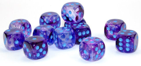CHX 27757 Nebula Nocturnal/Blue 16mm d6 Dice Block (12 Dice)