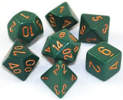 CHX 25415 Dusty Green/Copper Opaque Polyhedral 7 Die Set