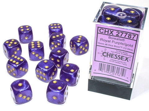 CHX 27787 Borealis Royal Purple/Gold 16mm d6 Dice Block