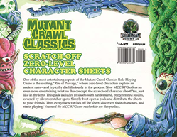 Mutant Crawl Classics: RPG 0-Level Scratch off Character Sheets
