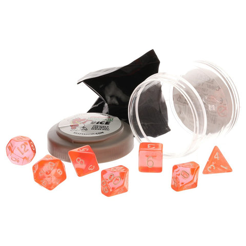 Pizza Dungeon Dice - Clear Orange