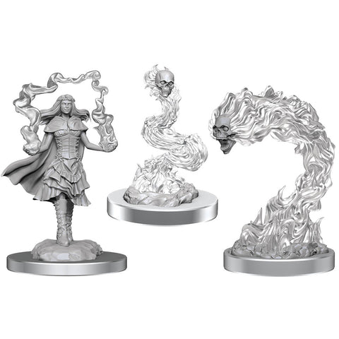 D&D Nolzur's Marvelous Unpainted Minis: W21 Dark Spellcaster & Flameskulls WZK90650