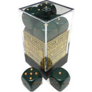 CHX 25615 Dusty Green/Copper Opaque 16mm d6 Dice Block (12 Dice)