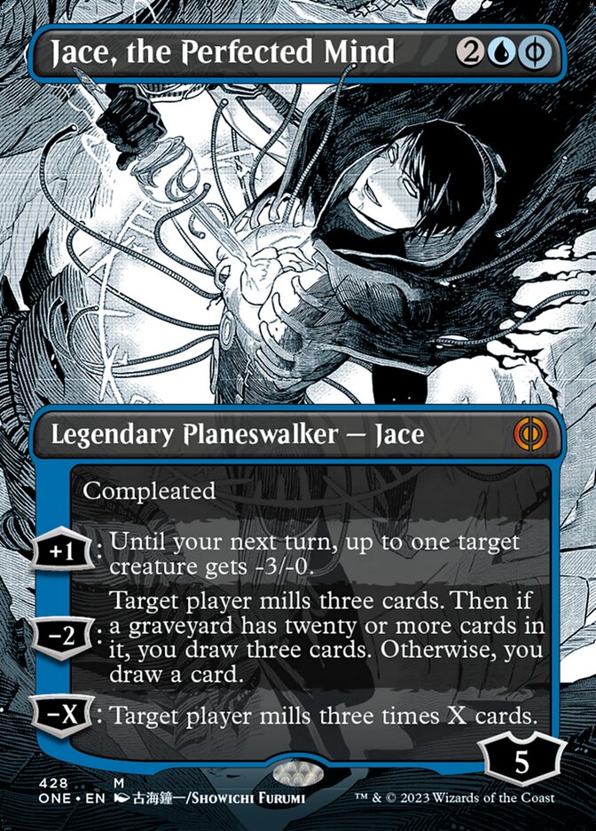 jace mtg card Jace, the Perfected Mind (Borderless Manga Step-and-Compleat Foil) [Ph