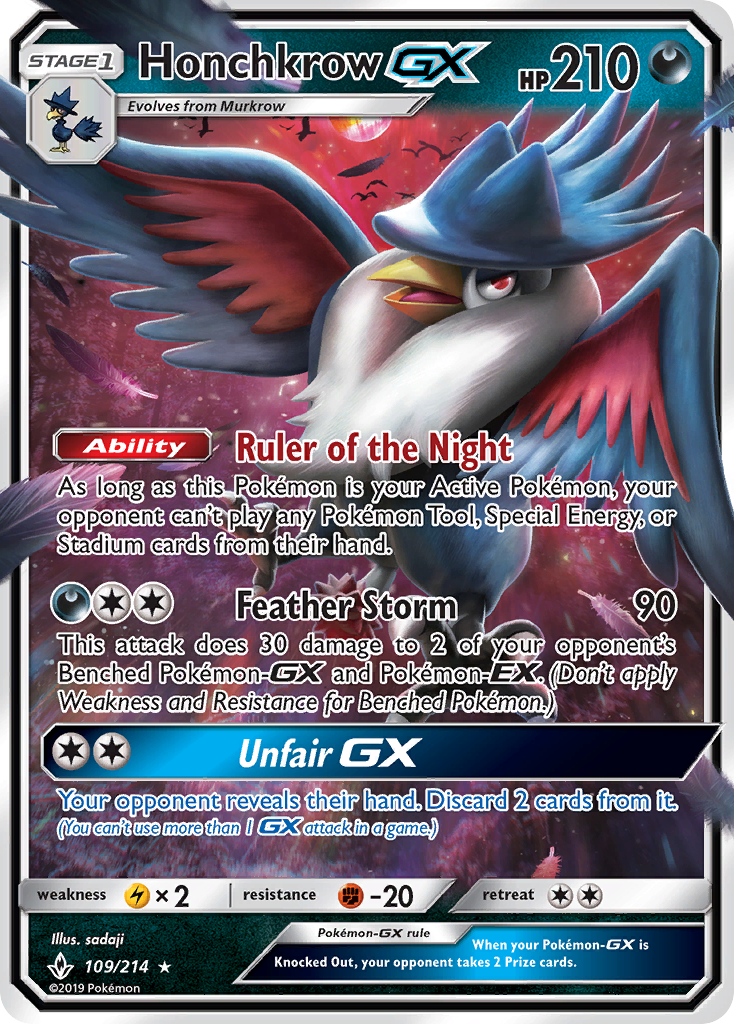 Honchkrow GX (109/214) [Sun & Moon: Unbroken Bonds]