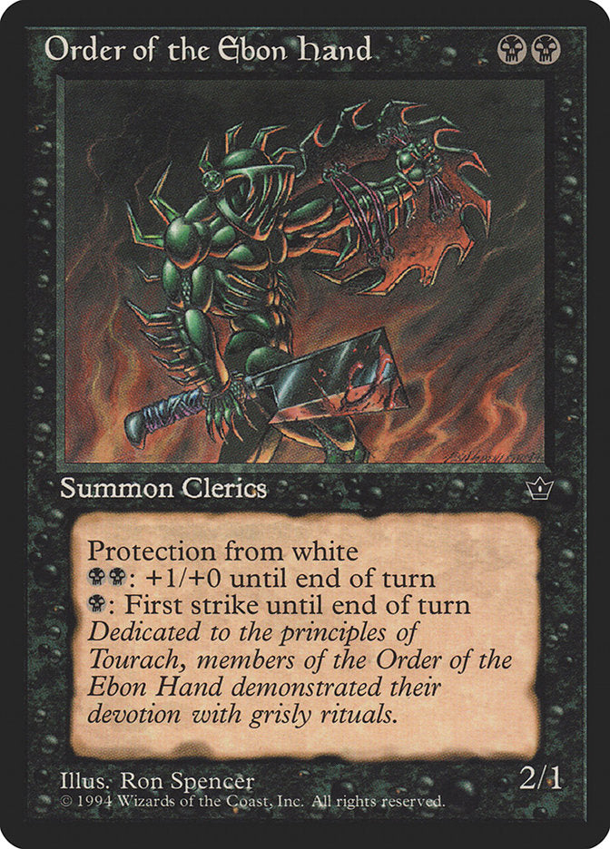 ron spencer mtg cards Order of the Ebon Hand (Ron Spencer) [Fallen Empires]
