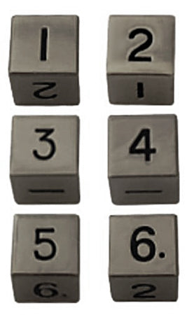 MET0066 MDG 16mm Metal Dice 6 count D6 - Antique Silver