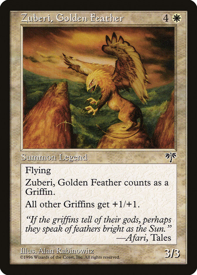 feather card mtg Zuberi, Golden Feather [Mirage]