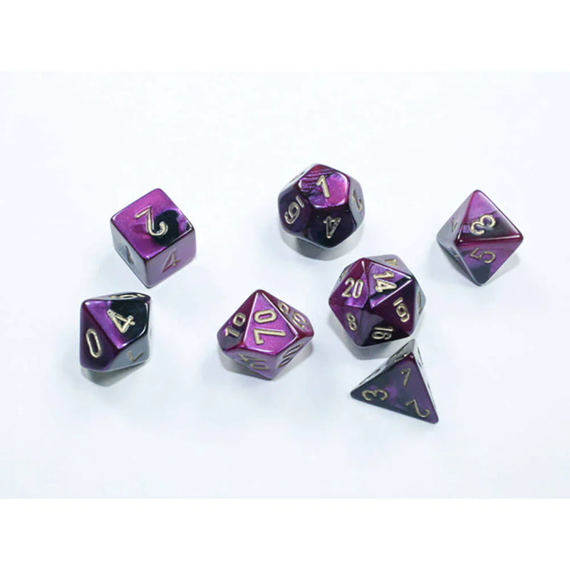 CHX 20640 Gemini Black-Purple/Gold Mini-Polyhedral 7-Die Set