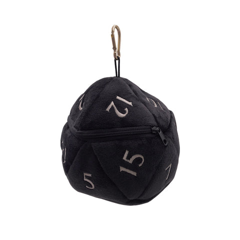 D20 Plush Dice Bag - Black