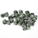 CHX 26845 Black Grey/Green Gemini 12mm d6 Dice Block (36 Dice)