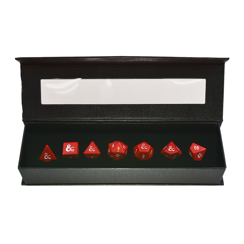 D&D Heavy Metal Dice: Red and White RPG Set