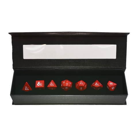D&D Heavy Metal Dice: Red and White RPG Set