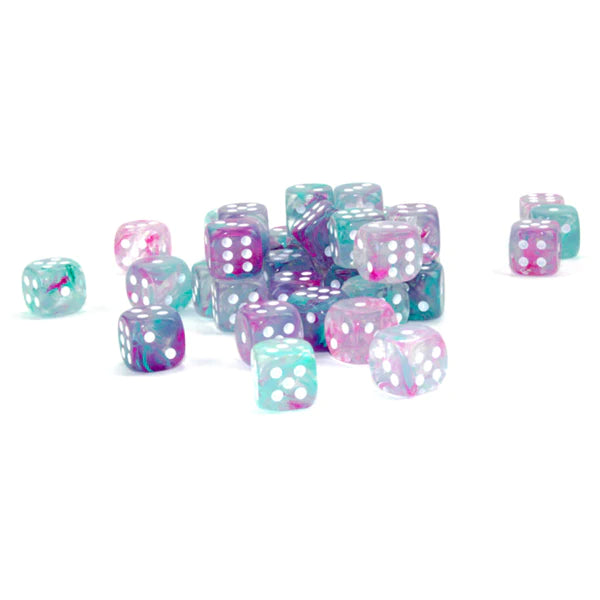 CHX 27945 Nebula Wisteria/White 12mm d6 Dice Block (36 Dice)