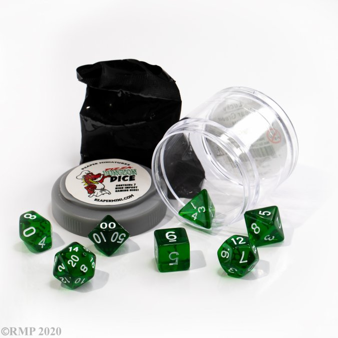 Pizza Dungeon Dice - Lucky Clear Green