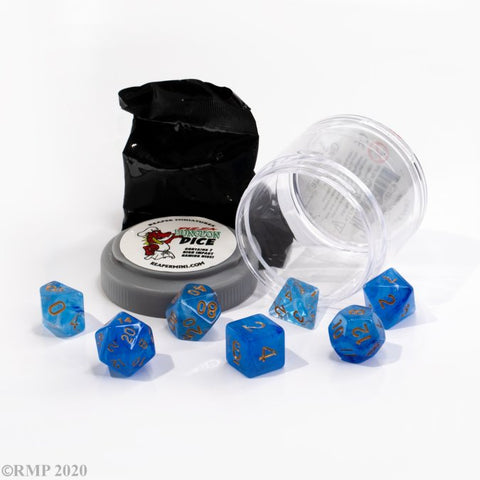 Pizza Dungeon Dice - Lucky Gem Blue