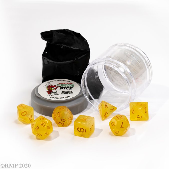 Pizza Dungeon Dice - Lucky Gem Yellow