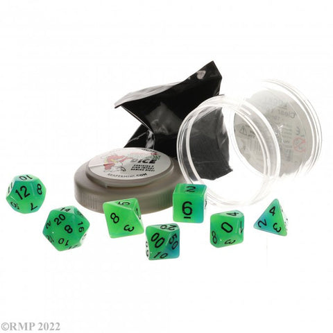 Pizza Dungeon Dice - Green & Blue