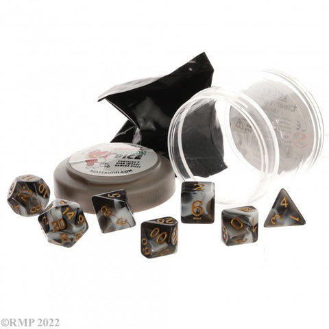 Pizza Dungeon Dice - White & Black