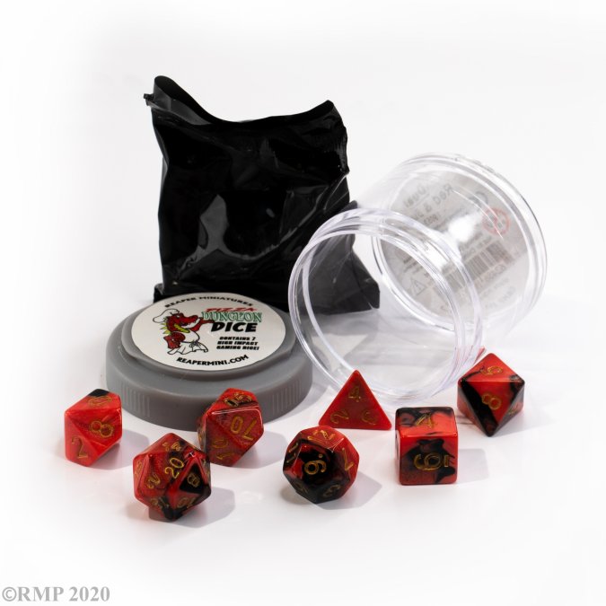 Pizza Dungeon Dice - Dual Red & Black