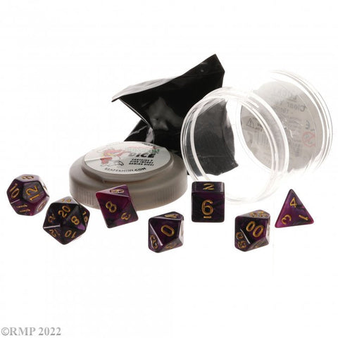 Pizza Dungeon Dice - Purple & Black