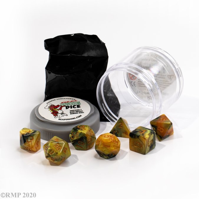 Pizza Dungeon Dice - Dual Yellow & Black