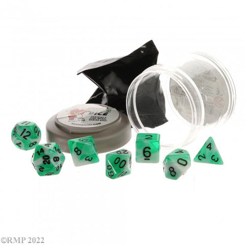 Pizza Dungeon Dice - Teal & White