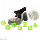 Pizza Dungeon Dice - Clear Neon Green