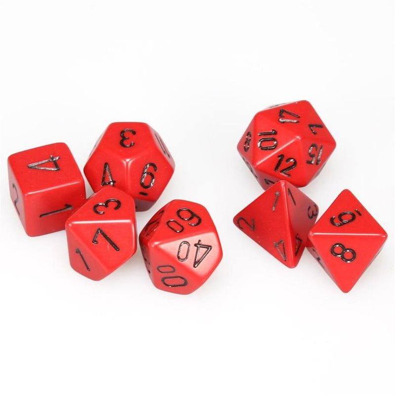 CHX 25414 Red/Black Opaque 7 Polyhedral Die Set