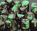 CHX 26639 Black Green/Gold Gemini 16mm d6 Dice Block (12 Dice)