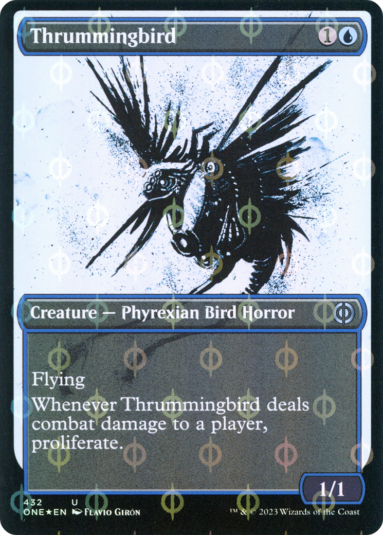 Thrummingbird (Showcase Ichor Step-and-Compleat Foil) [Phyrexia: All Will Be One]