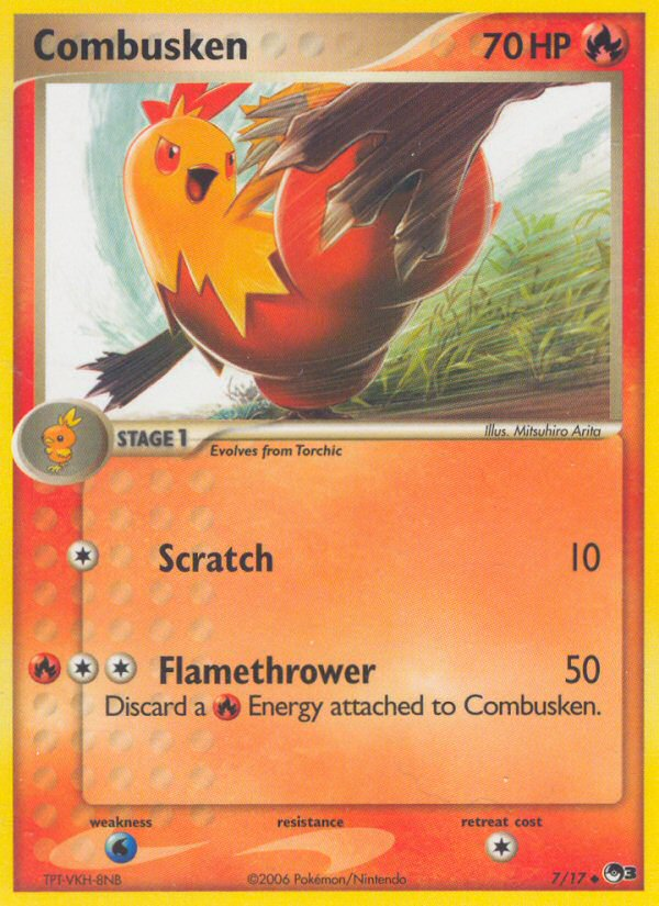 combusken pokemon card value 2007 EX SET MUDKIP BLISTER PACK SEALED *DAMAGE lowpopping Weakness Water 2 Resistance None None Retreat Cost Combusken B1-034 | Pokemon TCG