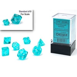 CHX 20385 - Translucent Teal/White Mini Polyhedral 7-Die Set