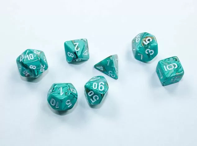 CHX 20403 Marble Oxy-Copper/White Mini-Polyhedral 7-Die Set