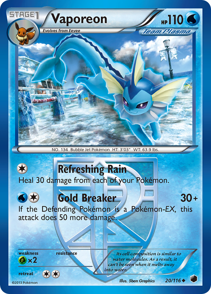 pokemon team plasma cards Pokmon Card Database - Blast are you ready pokemon plasma cards Vaporeon (20/116)