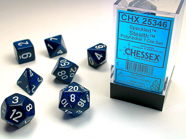 CHX 25346 Speckled Stealth Polyhedral 7 Die Set