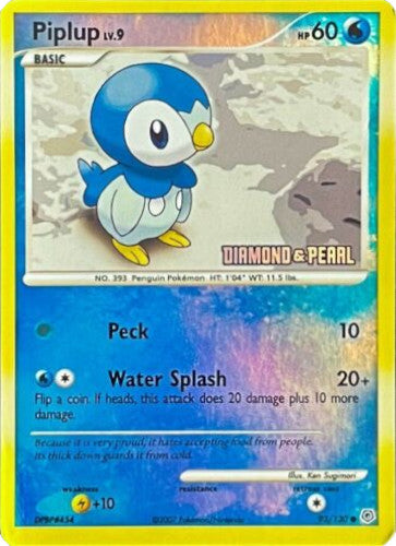 burger king promo pokemon cards Piplup (93/130) (Diamond and Pearl) [Burger King Promos: 2008 Collecti
