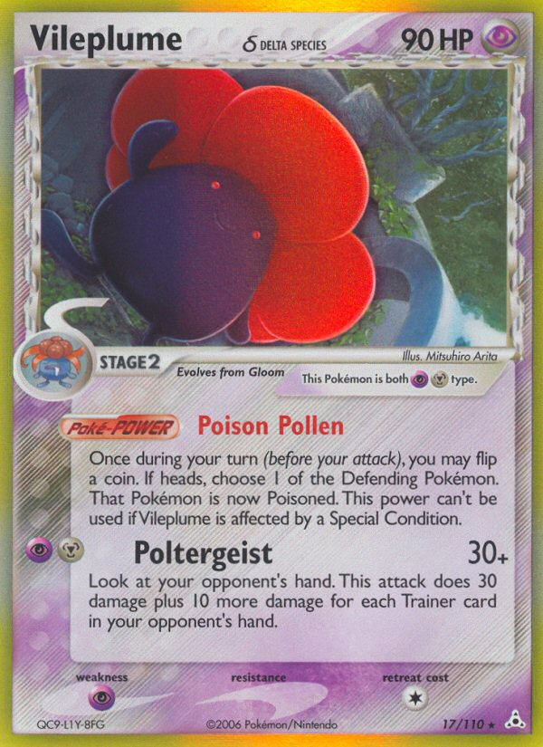 pokemon vileplume card Vileplume (17/110) (Delta Species) [EX: Holon Phantoms]