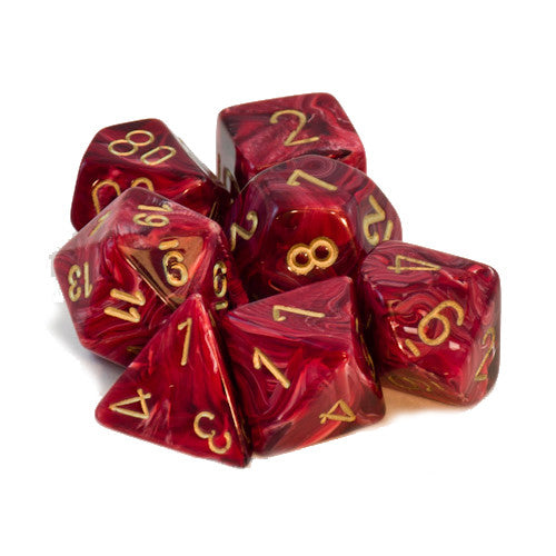 CHX 27434 Vortex Burgundy/Gold Polyhedral 7-Die Set