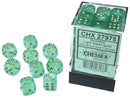 CHX 27975 Borealis Light Green/Gold 12mm d6 Dice Block (36 Dice)